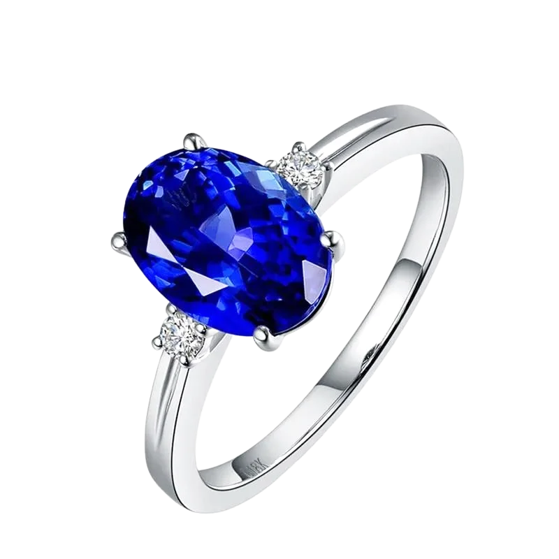 anello con pietra blu