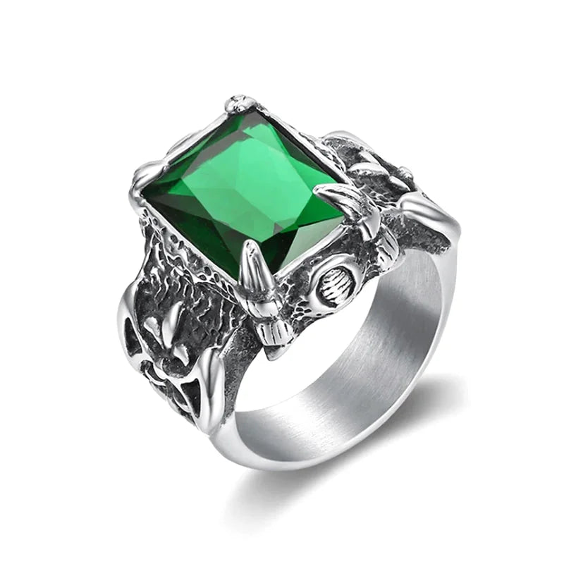 Anello con pietra verde